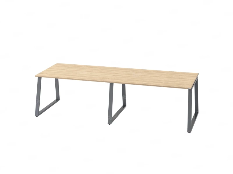 Cтол для переговоров, на A-обазном каркасе 2400x1250x750 RM083-240x125 Вяз Швейцарский светлый/Серый