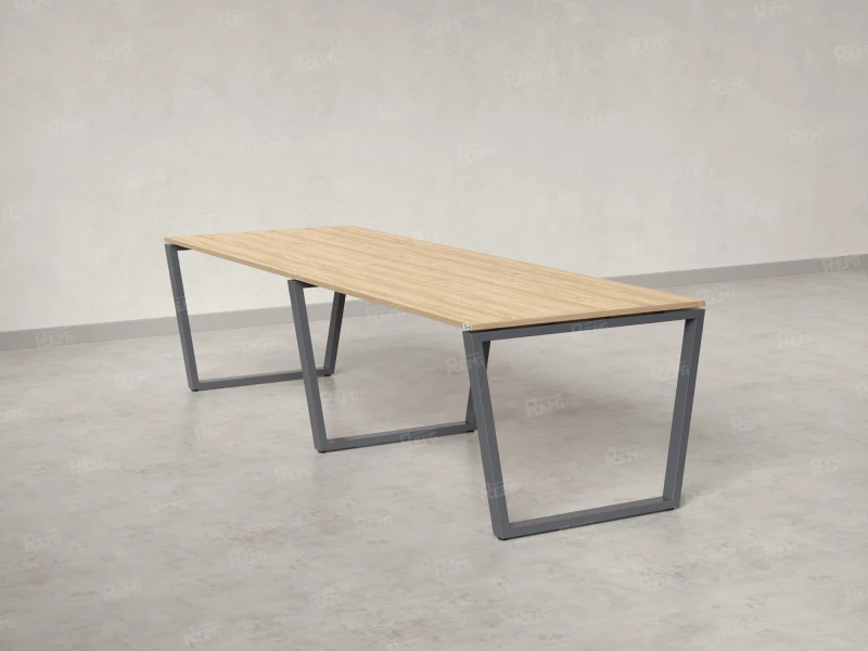 Cтол для переговоров, на V-обазном каркасе 2200x1200x750 RM082-220x120 Вяз Швейцарский светлый/Серый