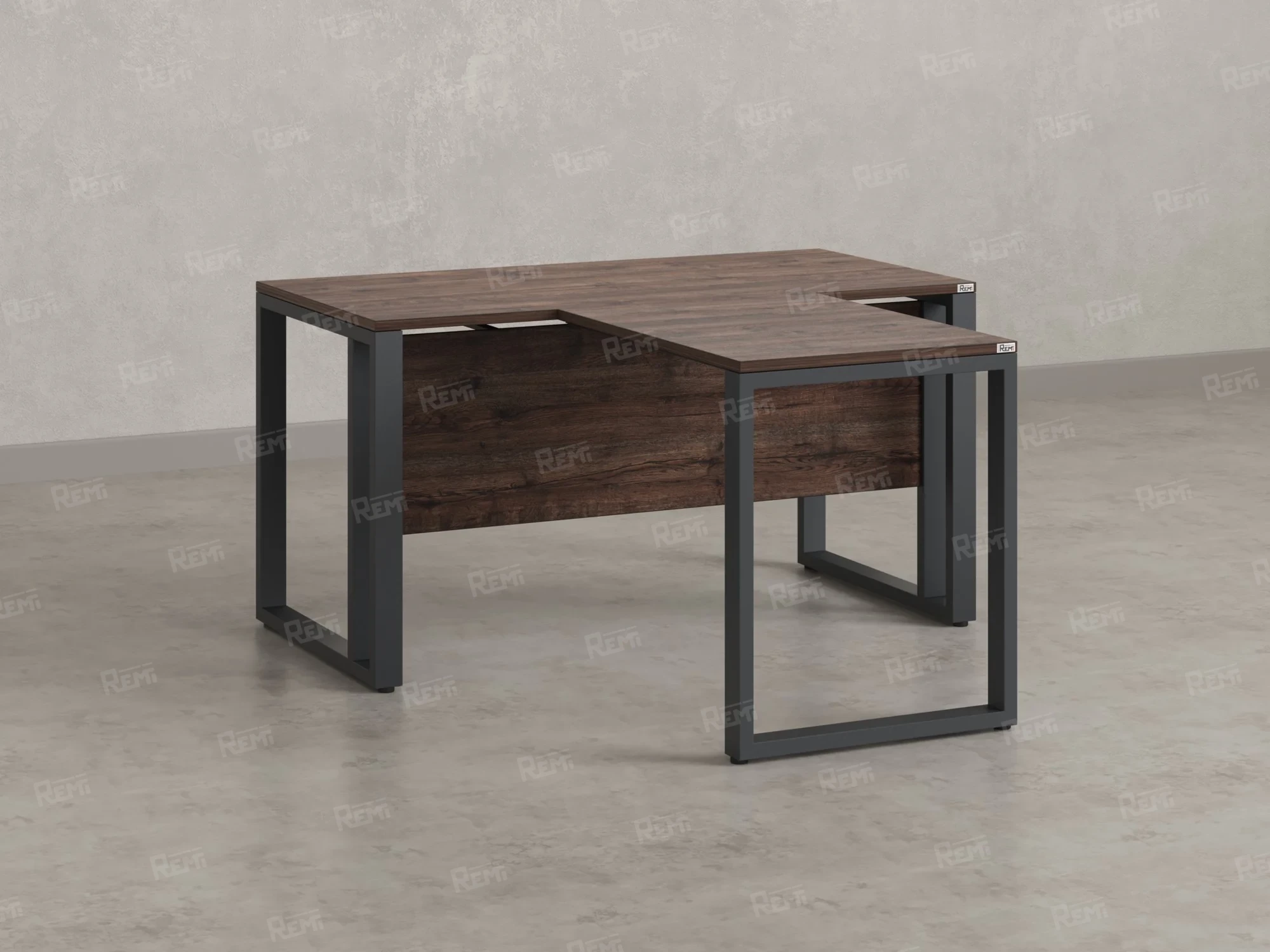 Стол с брифингом на О-образных опорах с экраном ЛДСП RM046-10x7 1000x1700x750 Дуб Апрельский шоколад/Серый