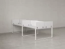 Бенч-система, 4 рабочих места, на О-образных опорах, 8 ЛДСП экранов 3600x1200x750 RM170-1-18x12 Белый/Белый