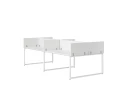 Бенч-система, 4 рабочих места, на О-образных опорах, 8 ЛДСП экранов 3600x1200x750 RM170-1-18x12 Белый/Белый
