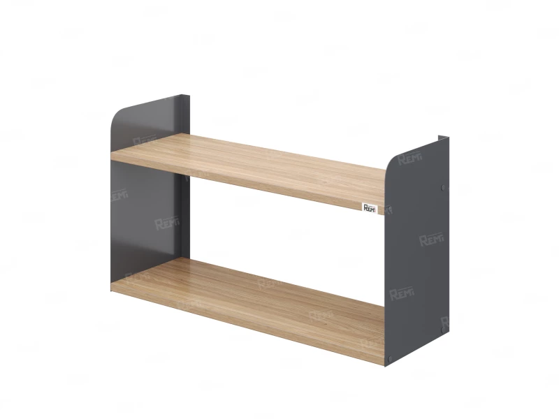 Полка настенная 900x200x500 RM190-90x20 Вяз Швейцарский светлый/Серый