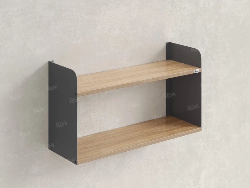 Полка настенная 900x200x500 RM190-90x20 Вяз Швейцарский светлый/Серый