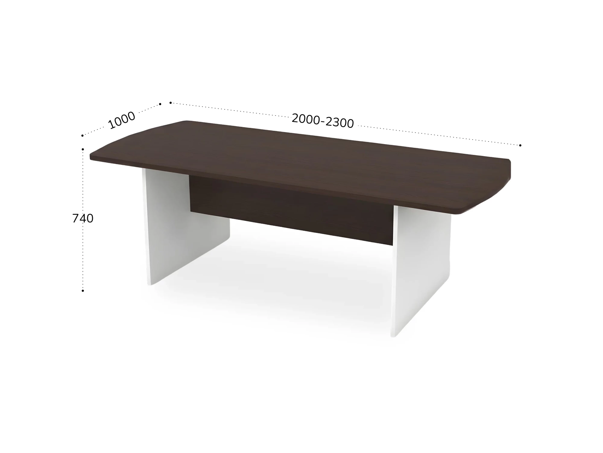BRL RB009-230х100 Конференц-стол симметричный 2300х1000х740 Венге/Белый