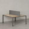 Бенч-система, 2 рабочих места, с одним тканевым экраном 1400x1600x750 RM165-1-14x16 Вяз Швейцарский светлый/Серый