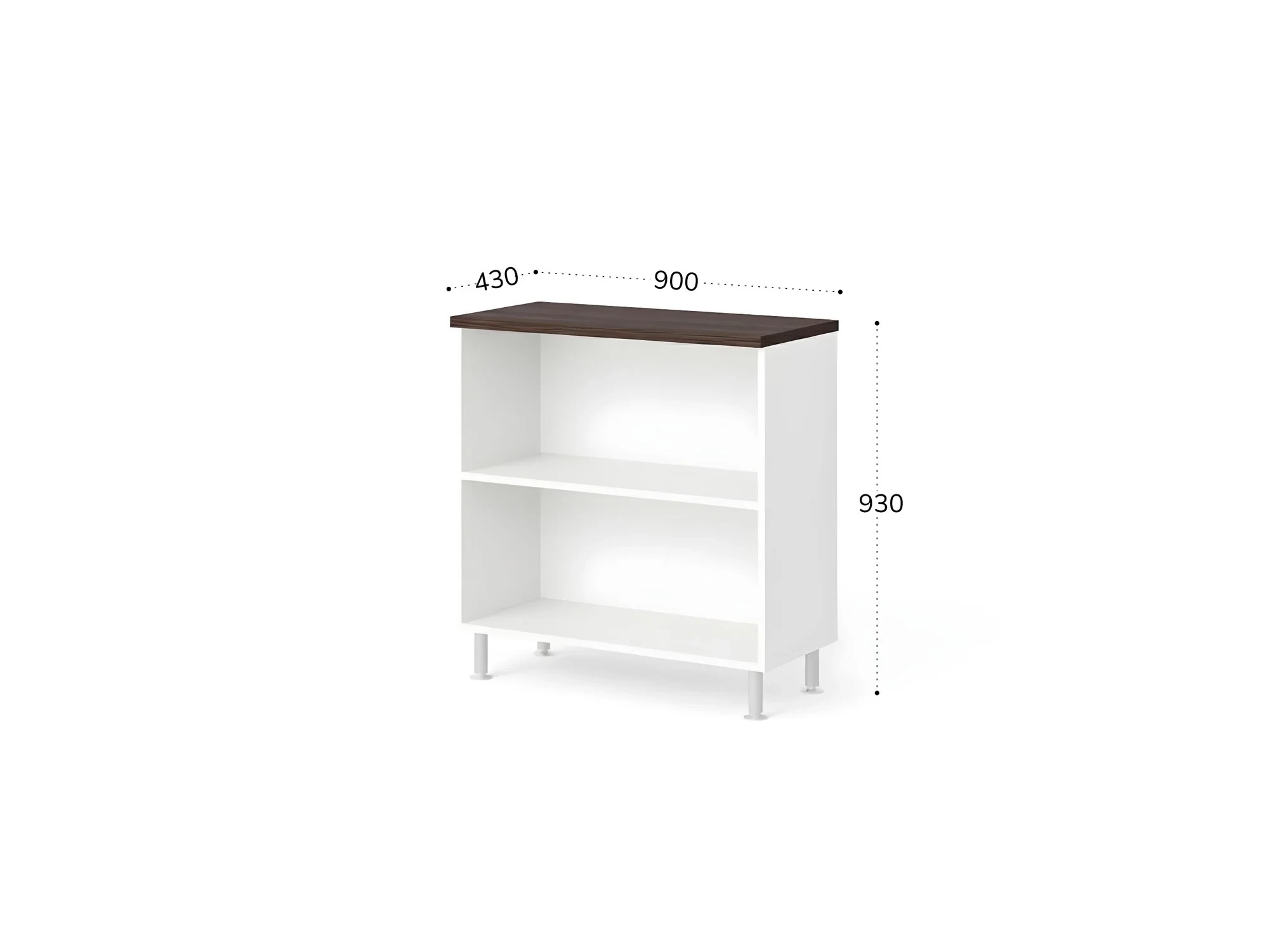 BRL RB047-90х43 Стеллаж широкий 2 уровня 900х430х930 Венге/Белый