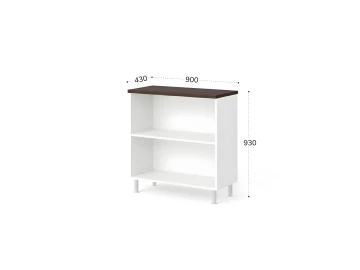 Стеллаж широкий 2 уровня 900х430х930 RB047-90х43 Венге/Белый