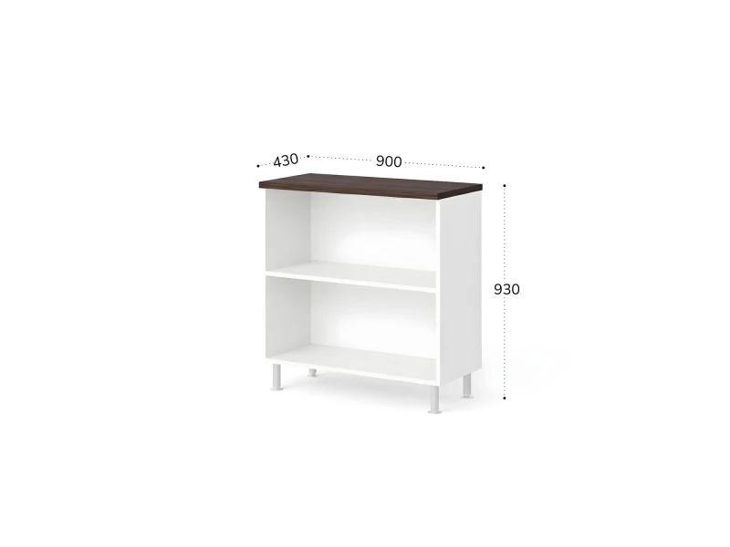 BRL RB047-90х43 Стеллаж широкий 2 уровня 900х430х930 Венге/Белый