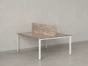 Бенч-система, 2 рабочих места, с одним экраном ЛДСП 1400x1200x750 RM165-2-14x12 Дуб Маувелла/Белый