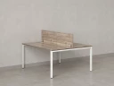 Бенч-система, 2 рабочих места, с одним экраном ЛДСП 1400x1200x750 RM165-2-14x12 Дуб Маувелла/Белый