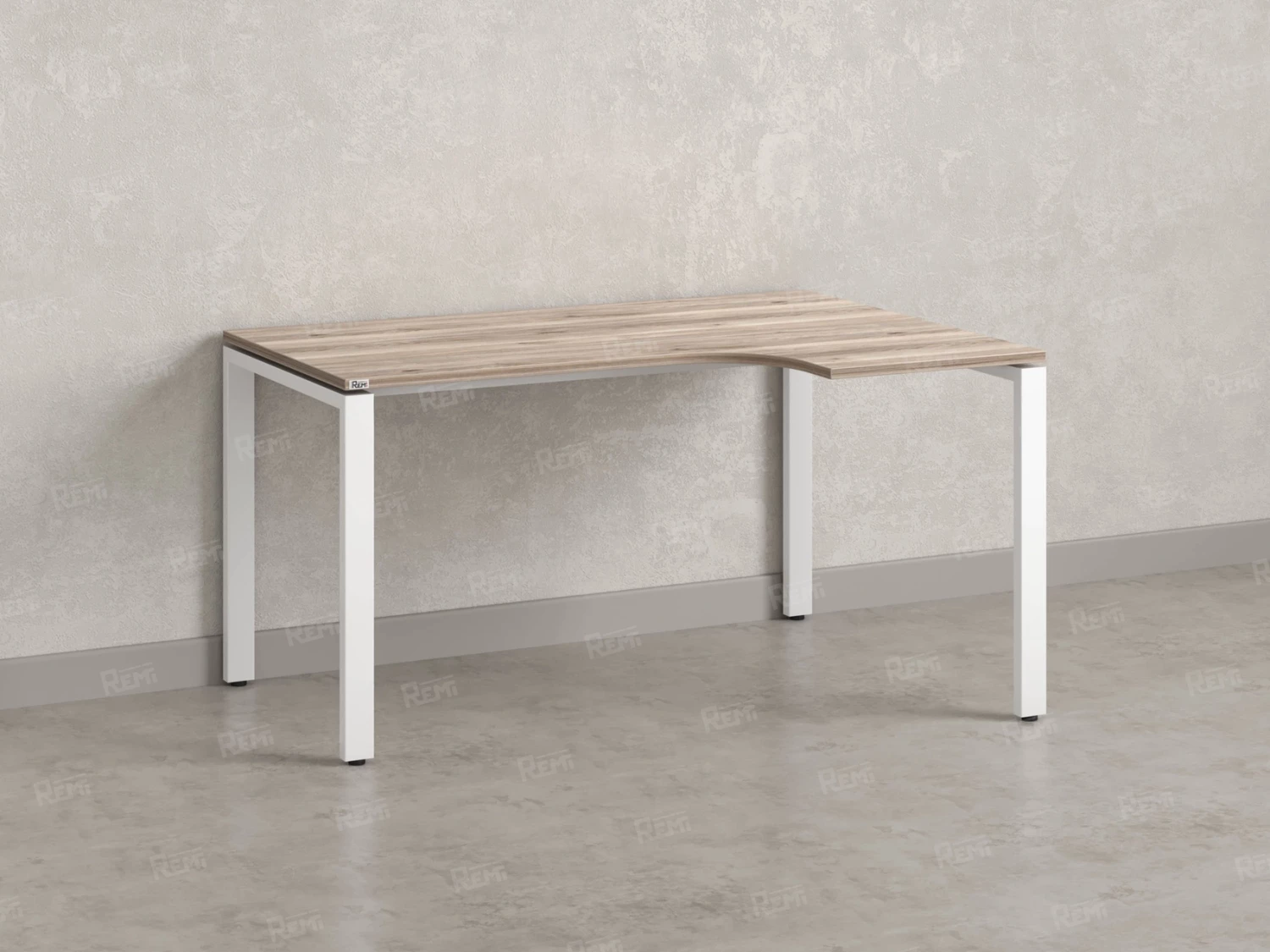 Стол угловой, П-опора, правый 1600x700/900x750, RM052-16x7-9 Дуб Маувелла/Белый