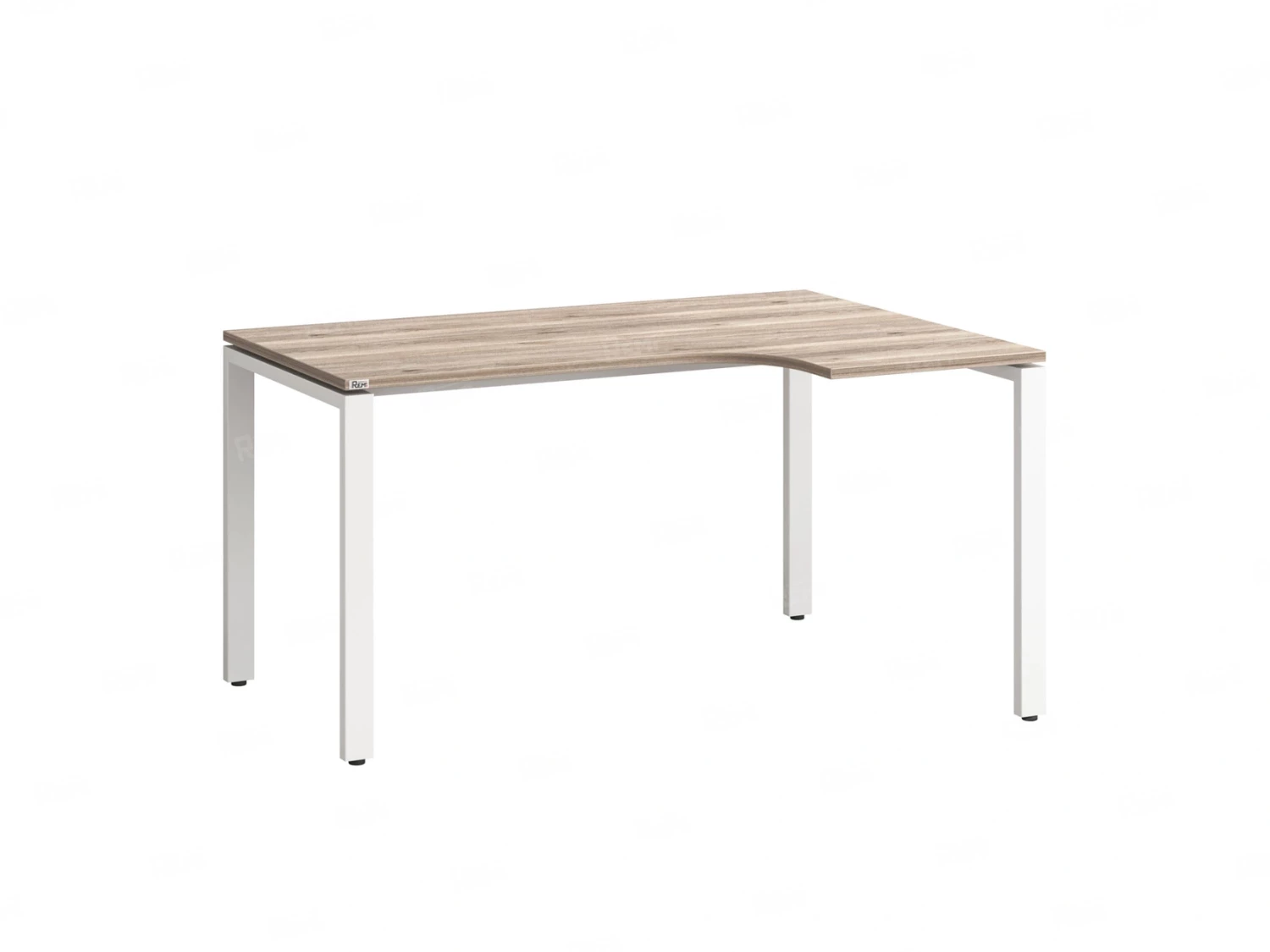 Стол угловой, П-опора, правый 1600x700/900x750, RM052-16x7-9 Дуб Маувелла/Белый