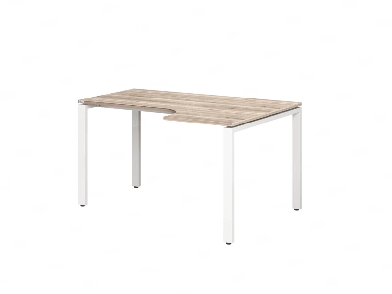 Стол угловой, П-опора, правый 1600x700/900x750, RM052-16x7-9 Дуб Маувелла/Белый