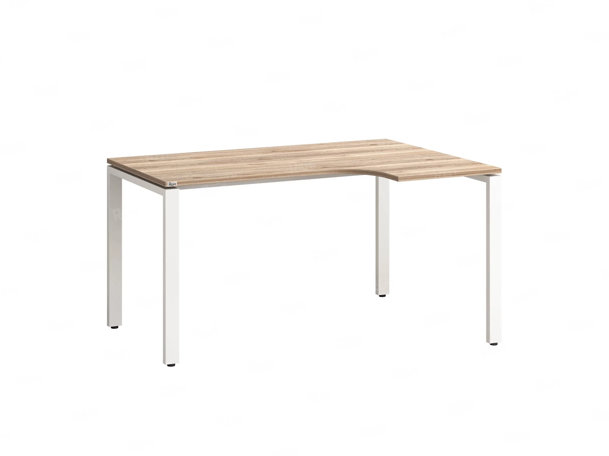 Стол угловой, П-опора, правый 1600x700/900x750, RM052-16x7-9 Дуб Маувелла/Белый