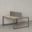 Бенч-система, 2 рабочих места, с одним тканевым экраном 1200x1200x750 RM169-1-12x12 Вяз Швейцарский светлый/Серый