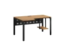 Стол угловой, экран металл, П-опора, левый 1400x800/1000x750, RM059-14x8-10 Дуб Юстус/Черный