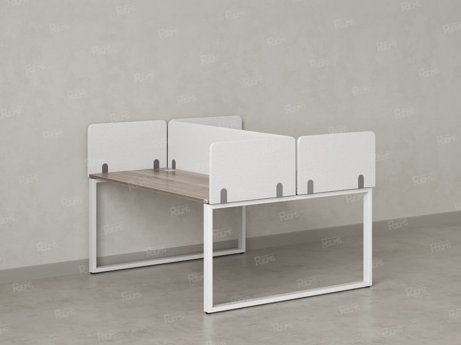 Бенч-система, 2 рабочих места, 5 тканевых экранов 1400x1200x750 RM169-3-14x12 Дуб Маувелла/Белый