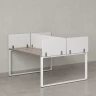 Бенч-система, 2 рабочих места, 5 тканевых экранов 1400x1200x750 RM169-3-14x12 Дуб Маувелла/Белый