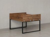 Бенч-система, 2 рабочих места, 5 ЛДСП экранов 1200x1400x750 RM169-4-12x14 Дуб Юстус/Черный