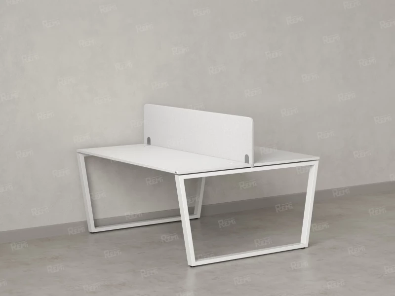 Бенч-система, 2 рабочих места, с одним тканевым экраном 1600x1400x750 RM172-1-16x14 Белый/Белый
