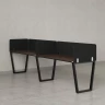 Бенч-система в 1 ряд, 2 рабочих места 5 тканевых экранов 3200x700x750 RM174-1-32x7 Дуб Апрельский шоколад/Черный
