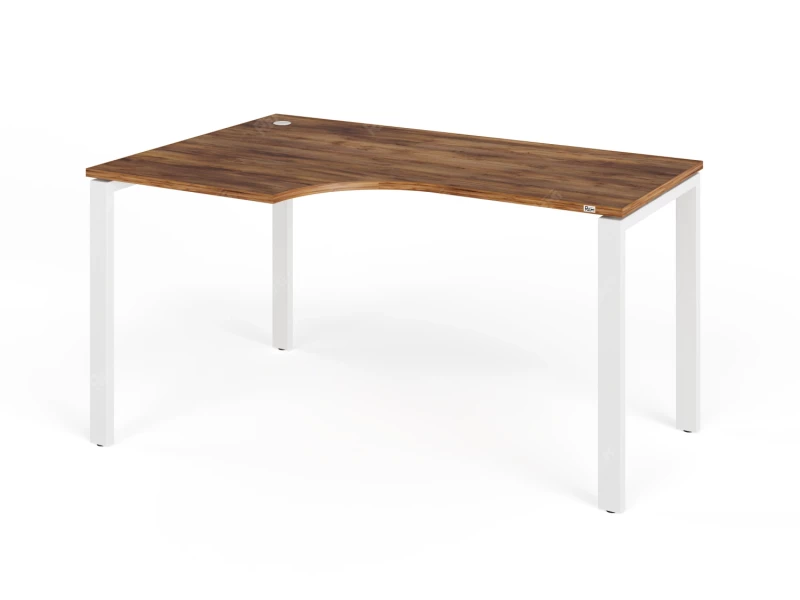 Стол угловой на металлокаркасе левый 1400x900x750 RTD074 Таксония шоколадная/Белый