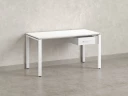 Стол прямой с подвесной тумбой, П-опора 1600x600x750 RM038-16x6 Белый/Белый