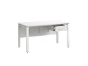 Стол прямой, подвесная тумба, ЛДСП экран, П-опора 1600x700x750 RM030-16x7 Белый/Белый
