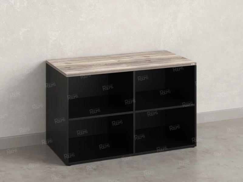 Стеллаж низкий, 4 ячейки 1200х600х750 RM146-12x6 Дуб Маувелла/Черный