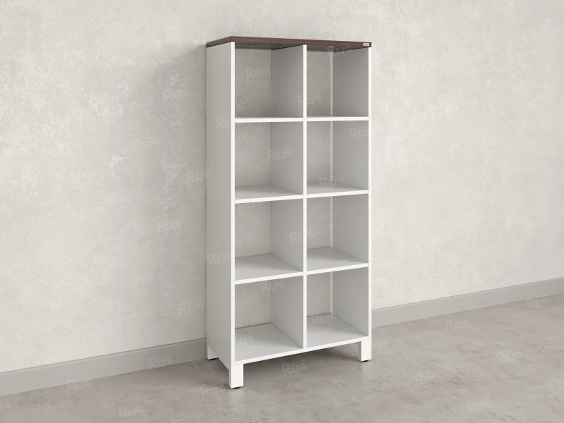 Стеллаж, 8 ячеек 750х370х1620 RM139-75x37 Дуб Апрельский шоколад/Белый