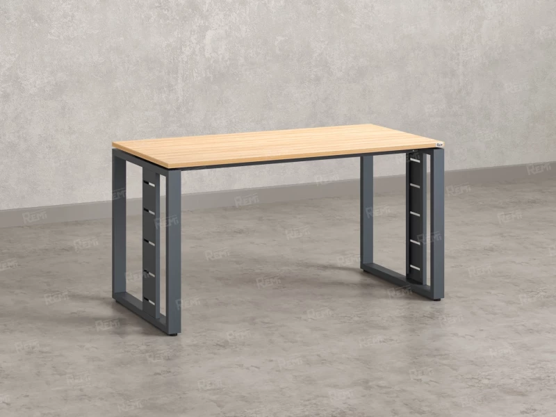 Стол прямой на О-образных опорах 1200x800x750 RM040-12x8 Вяз Швейцарский светлый/Серый