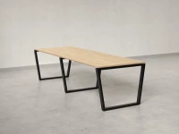 Cтол для переговоров, на V-обазном каркасе 2200x1200x750 RM082-220x120 Вяз Швейцарский светлый/Черный