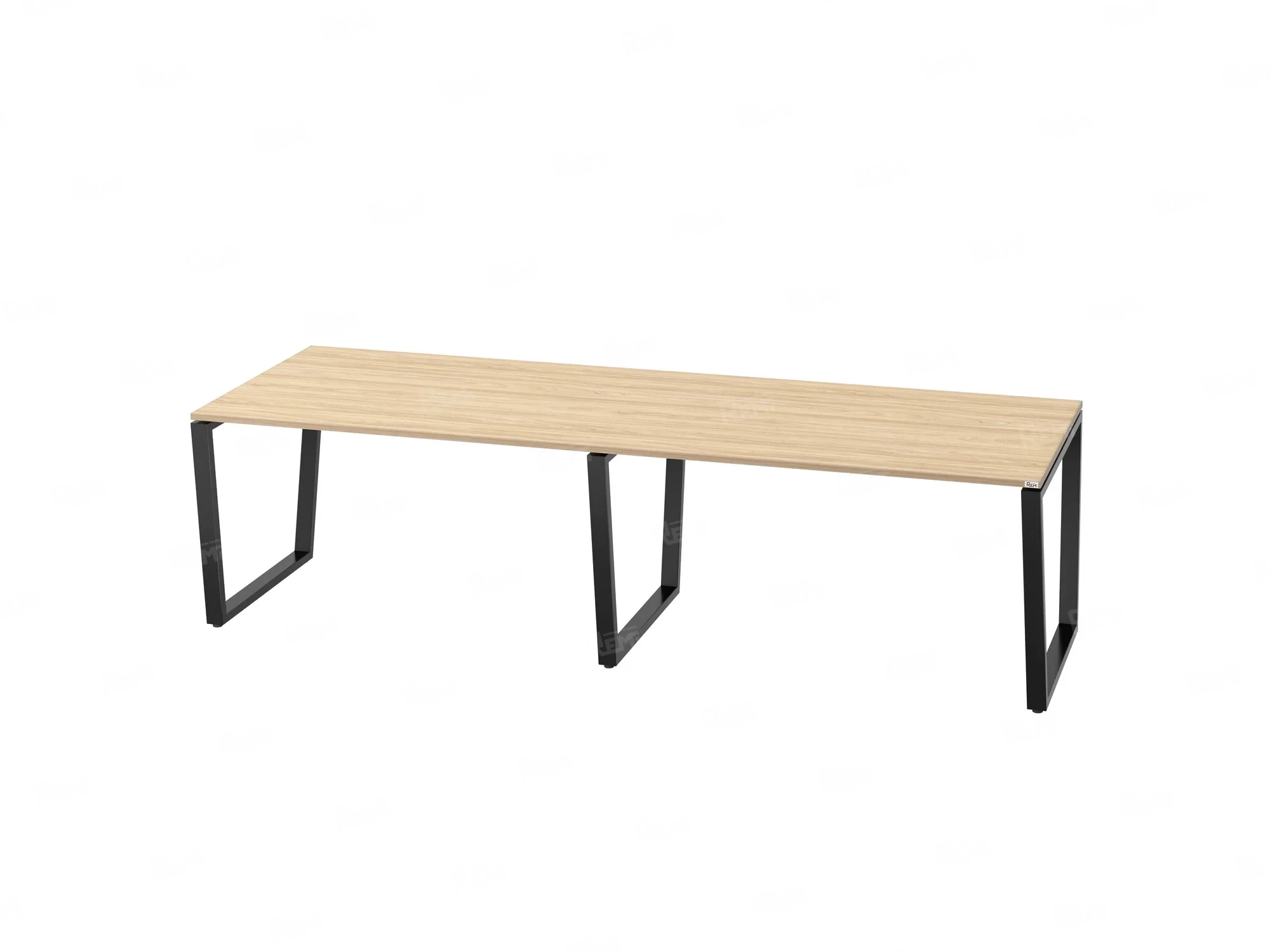 Cтол для переговоров, на V-обазном каркасе 2200x1200x750 RM082-220x120 Вяз Швейцарский светлый/Черный