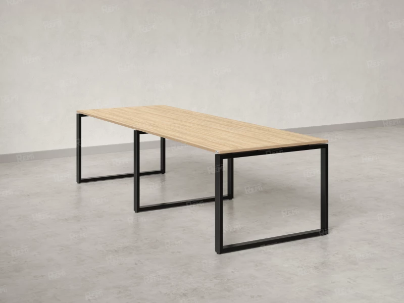 Cтол для переговоров, на О-обазном каркасе 2000x1000x750 RM081-200x100 Вяз Швейцарский светлый/Черный