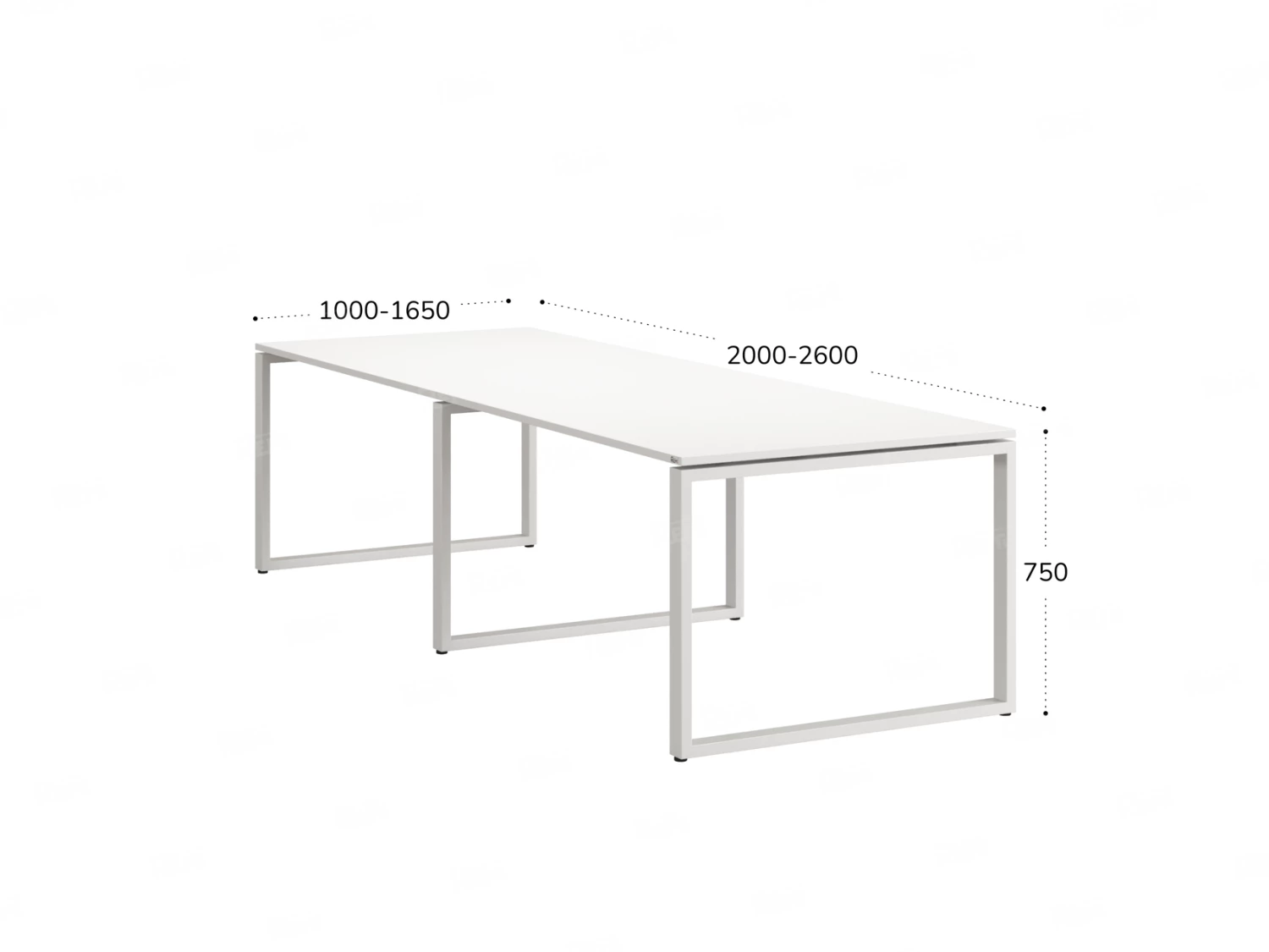 Cтол для переговоров, на О-обазном каркасе 2100x1000x750 RM081-210x100 Белый/Белый