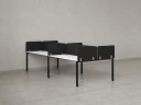 Бенч-система, 4 рабочих места, на П-образных опорах, 8 тканевых экранов 2000x1600x750 RM166-1-10x16 Белый/Черный
