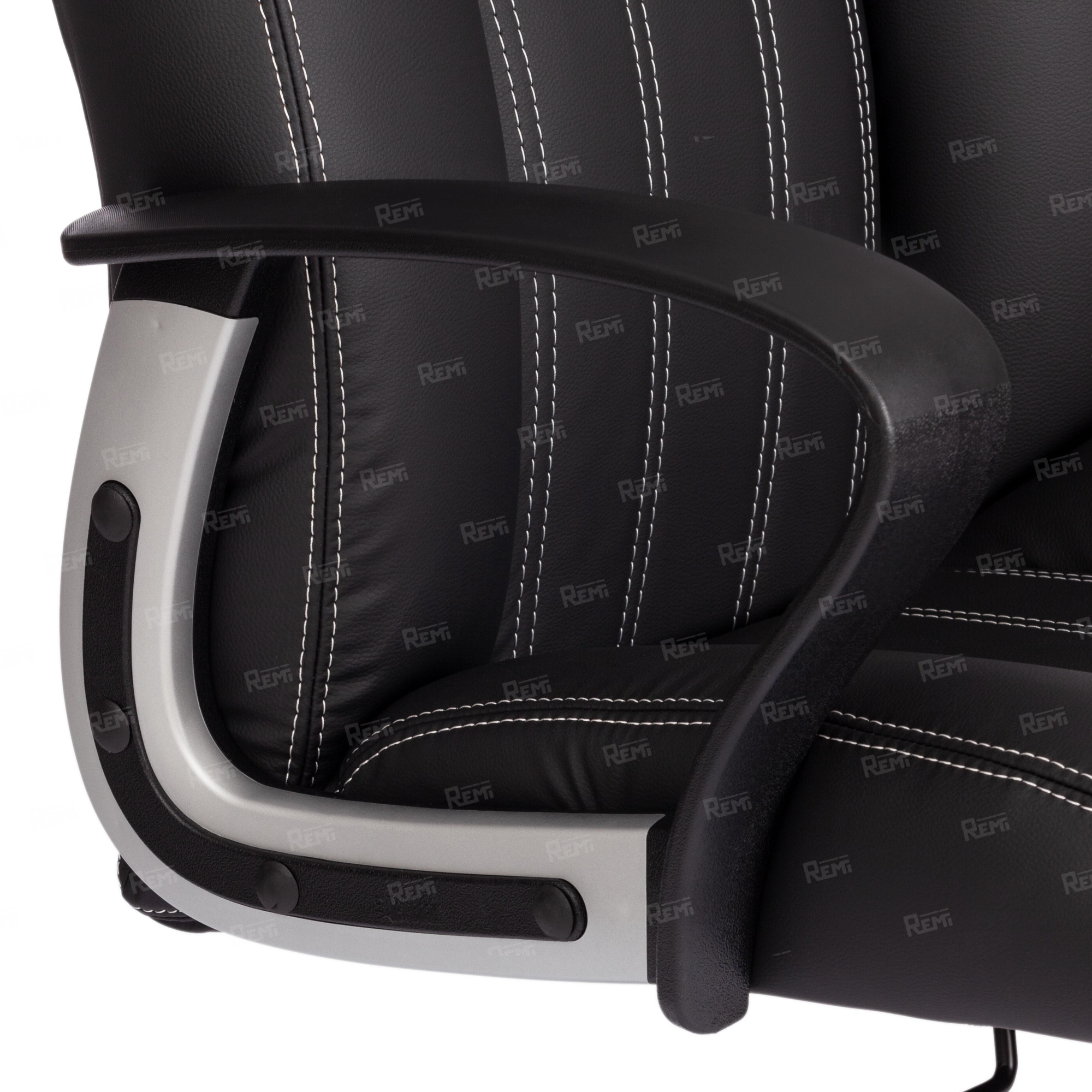 Кресло OXFORD хром Черный/Черный, Экокожа (арт. 21162)