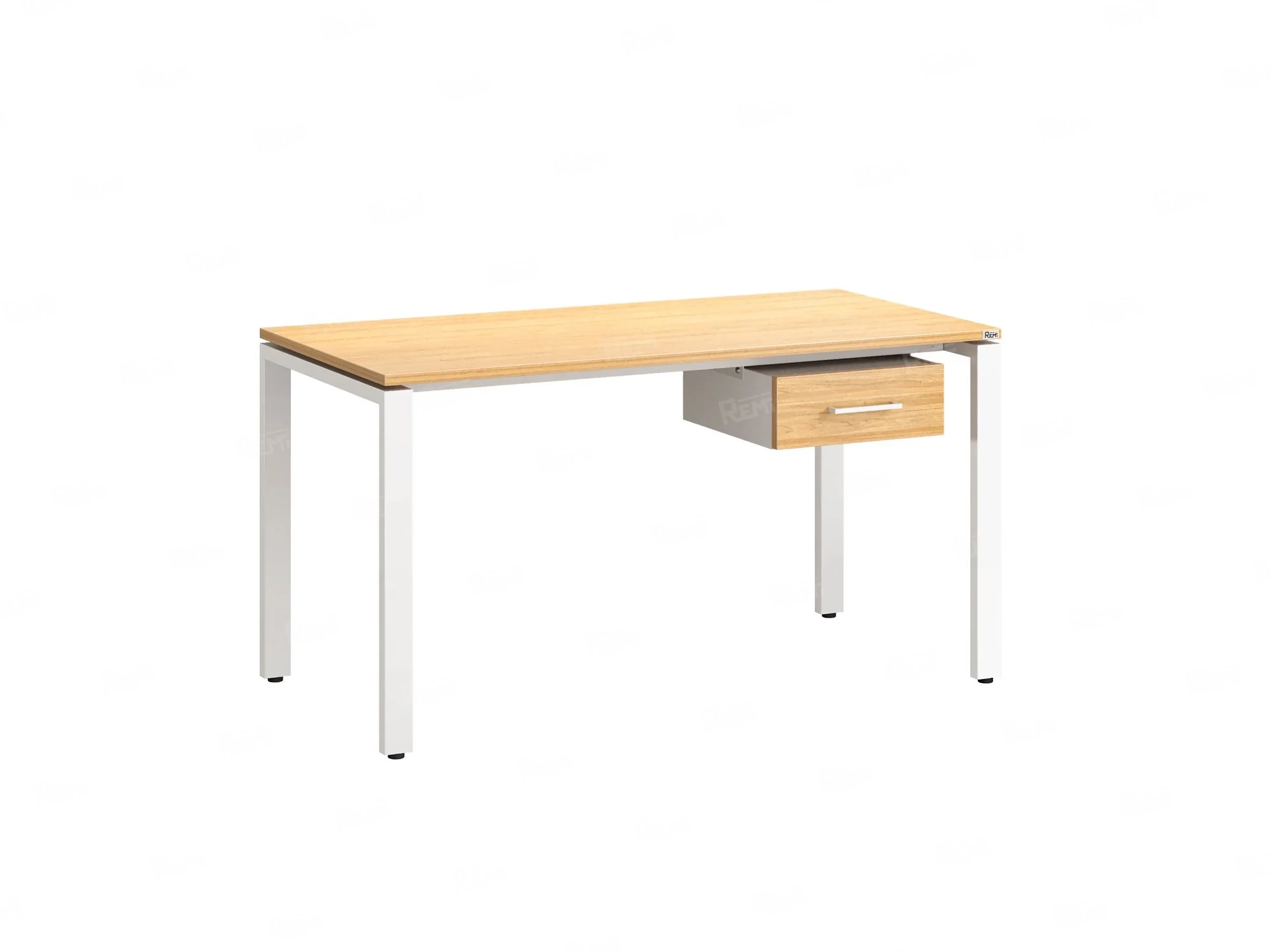 Стол прямой с подвесной тумбой, П-опора 1800x700x750 RM038-18x7 Вяз Швейцарский светлый/Белый