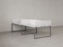 Бенч-система, 4 рабочих места, на О-образных опорах, 8 ЛДСП экранов 3600x1200x750 RM170-1-18x12 Белый/Серый