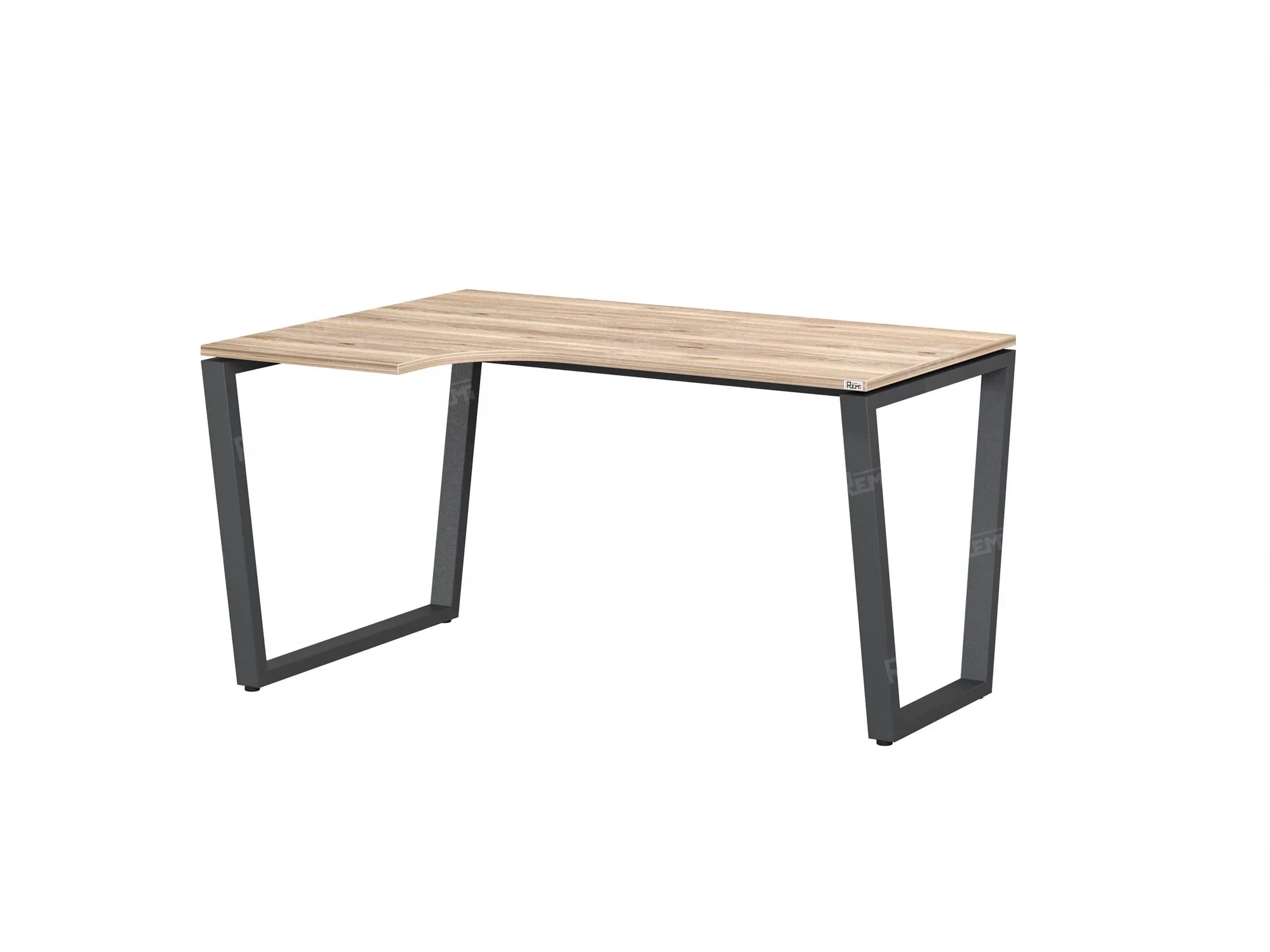 Стол угловой, U-опора, левый 1600x700/900x750, RM051-16x7-9 Дуб Маувелла/Серый