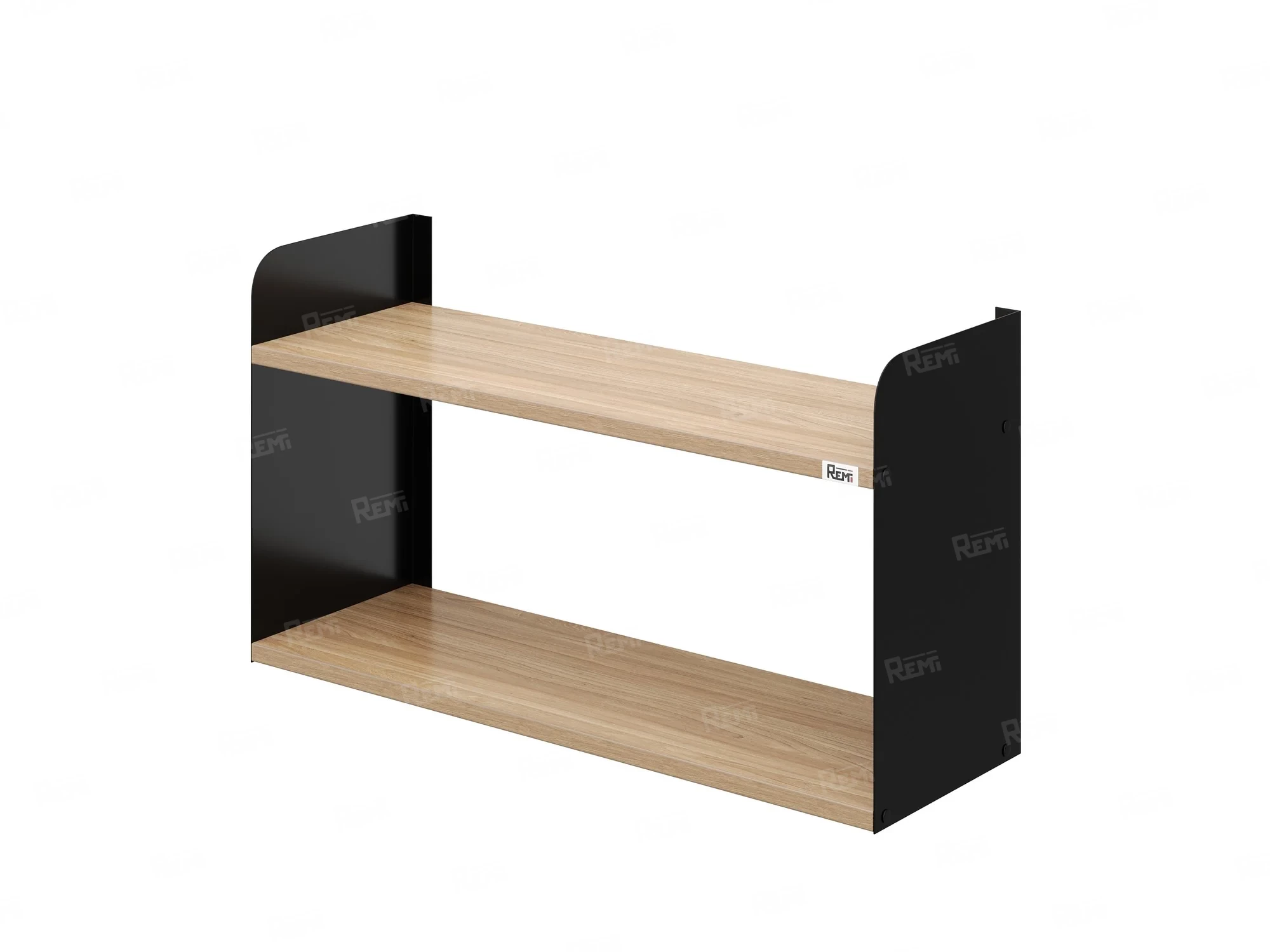 Полка настенная 900x200x500 RM190-90x20 Вяз Швейцарский светлый/Черный