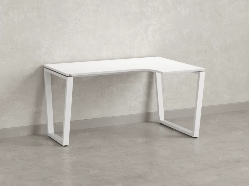 Стол угловой, U-опора, правый 1600x900/1200x750, RM050-16x9-12 Белый/Белый