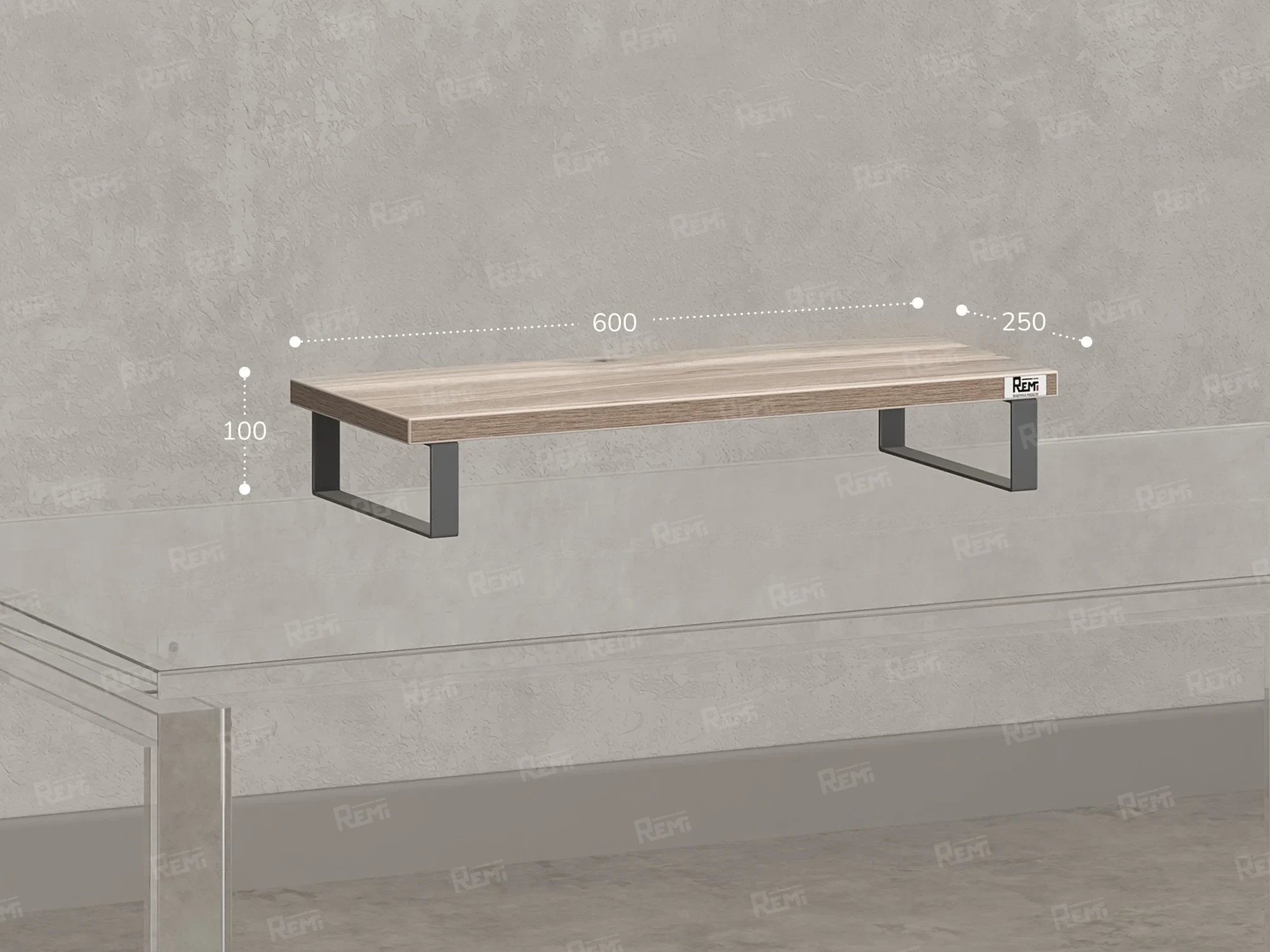 Подставка под монитор 600x250x100 RM209-60x40 Дуб Маувелла/Серый