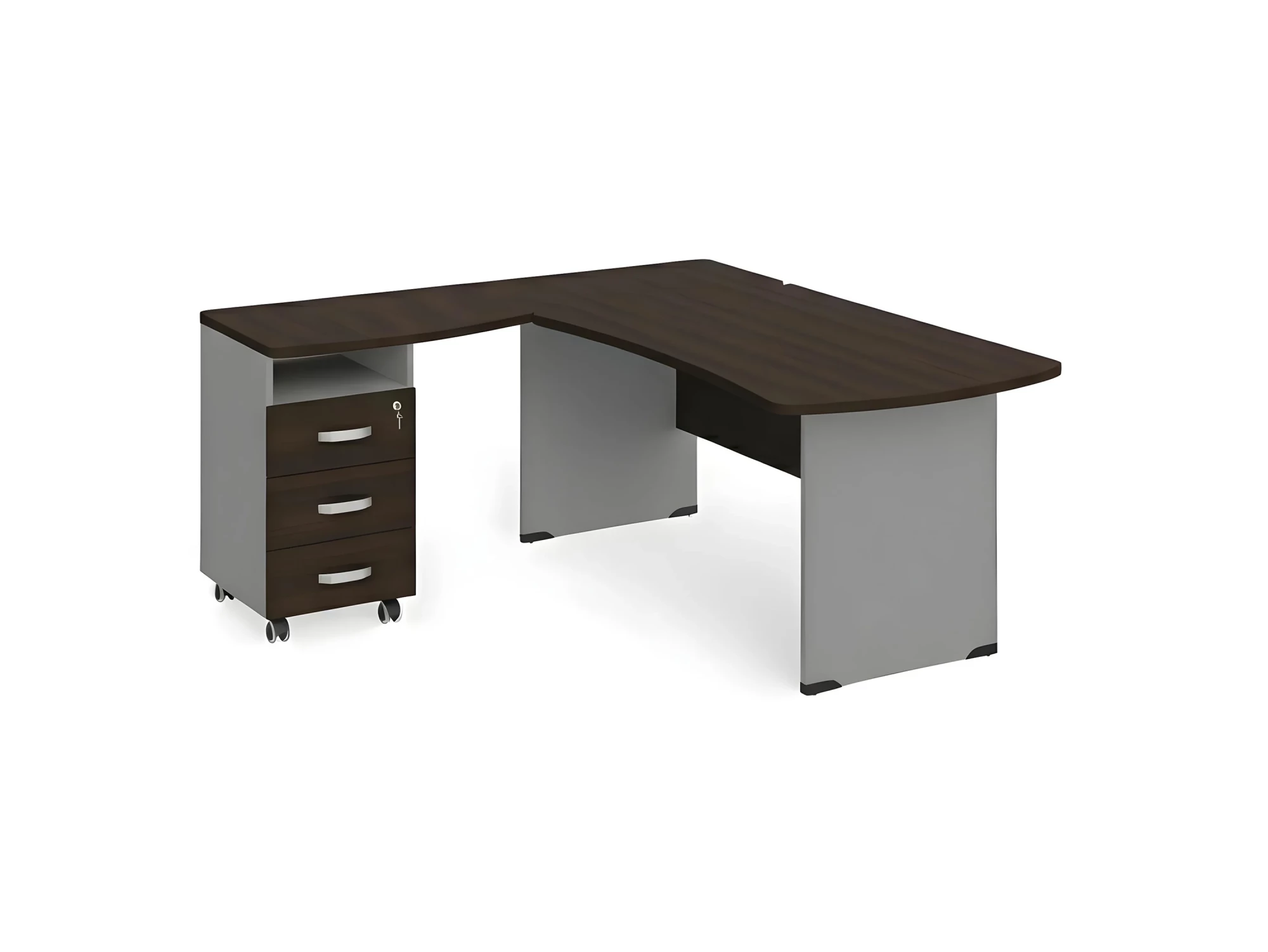 BRL RB005-200х160L Угловое рабочее место левое 2000х1600х740 Венге/Серый вулкан-кий