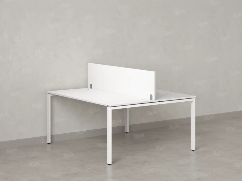 Бенч-система, 2 рабочих места, с одним экраном ЛДСП 1000x1200x750 RM165-2-10x12 Белый/Белый