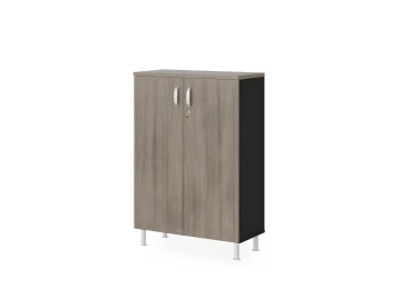 Шкаф закрытый 3 уровня 900х430х1290 RB051-90х43 Шорвуд/Черный