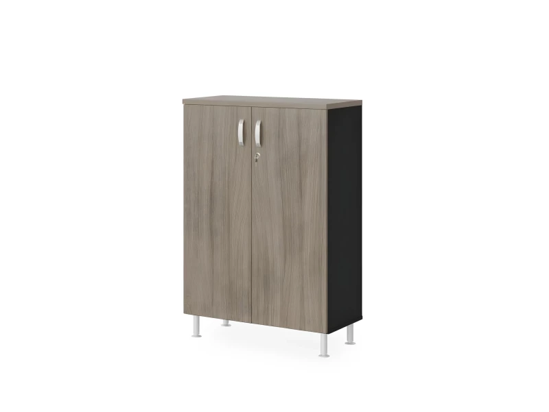 BRL RB051-90х43 Шкаф закрытый 3 уровня 900х430х1290 Шорвуд/Черный