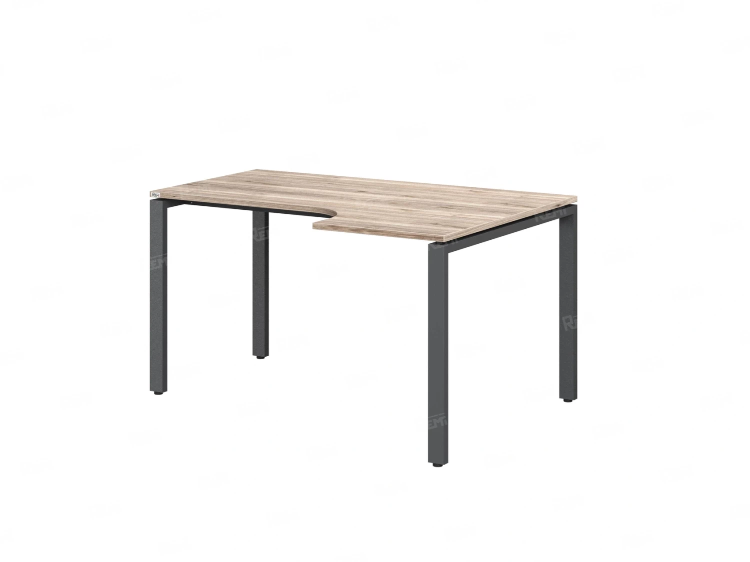 Стол угловой, П-опора, правый 1600x700/900x750, RM052-16x7-9 Дуб Маувелла/Серый