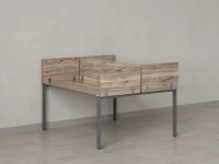 Бенч-система, 2 рабочих места, 5 ЛДСП экранов 1600x1600x750 RM165-4-16x16 Дуб Маувелла/Серый
