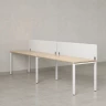 Бенч-система в 1 ряд, 2 рабочих места 2 тканевых экранов 2700x700x750 RM167-3-27x7 Вяз Швейцарский светлый/Белый